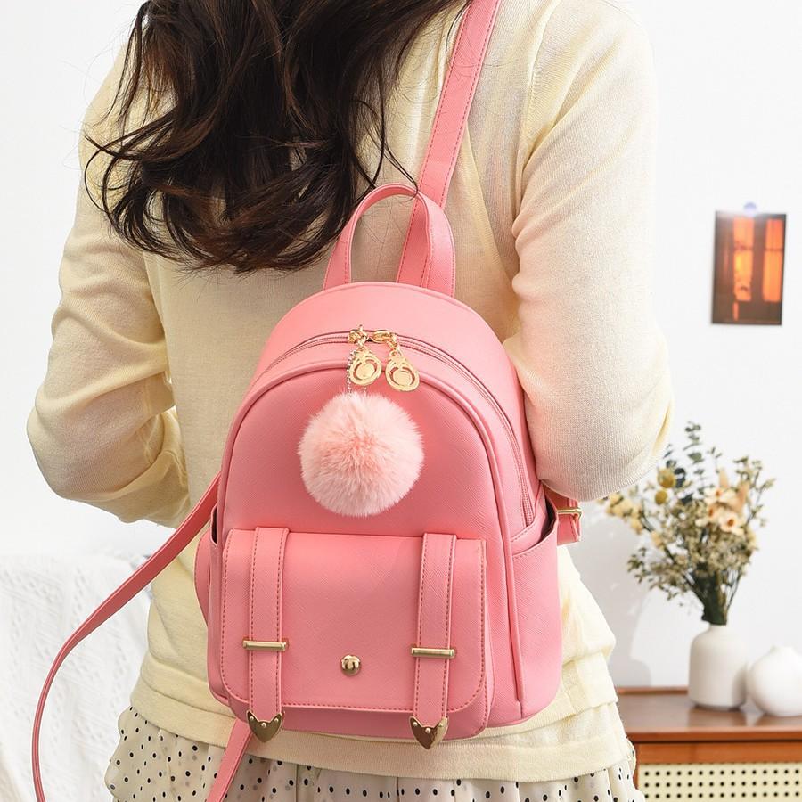 Schoolbag College Style PU Fashion Small Backpack 1011 New Fresh and Sweet Korean Version Bag Women's Backpack Manufacturer