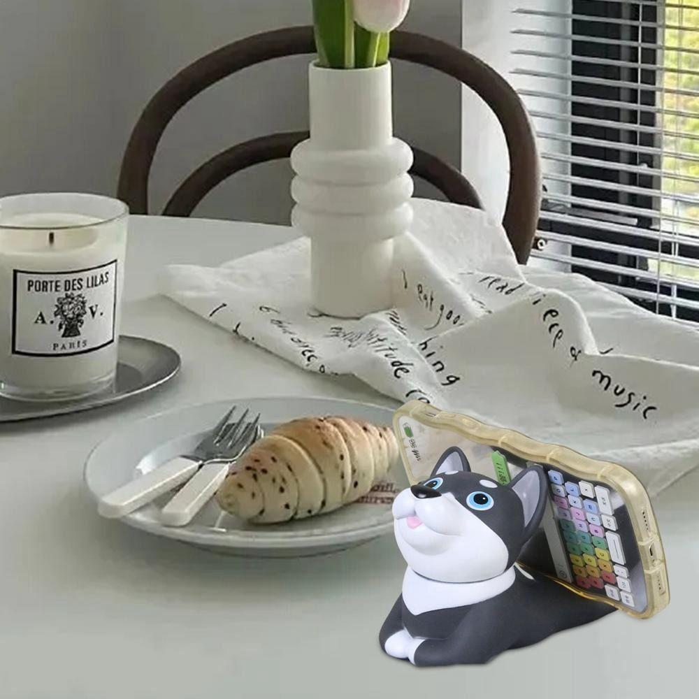 Dog Shape Lazy Phone Holder Cartoon Dog Decor Holder Portable Animal Phone Stand  Office