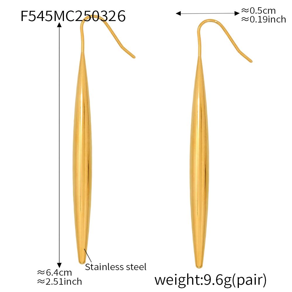 Luxury Gold Color Zinc Alloy Dangling Earrings for Women Long Studs Simple High Quality Stainless Steel Earrings Zircon 2025 Trends
