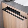 Bathroom Towel Racks No Drill Double Adhesive Towel Bar Stainless Steel Matte Black Towel Holder for Bathroom Kitchen