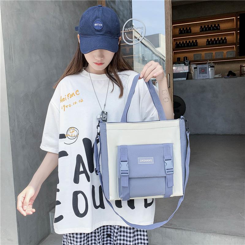 Modischer Mehrzweck-Rucksack, vierteilig, für Mittel- und Oberstufenschüler auf dem Campus, Schultasche, neuer Rucksack mit Bärenanhänger für Schüler