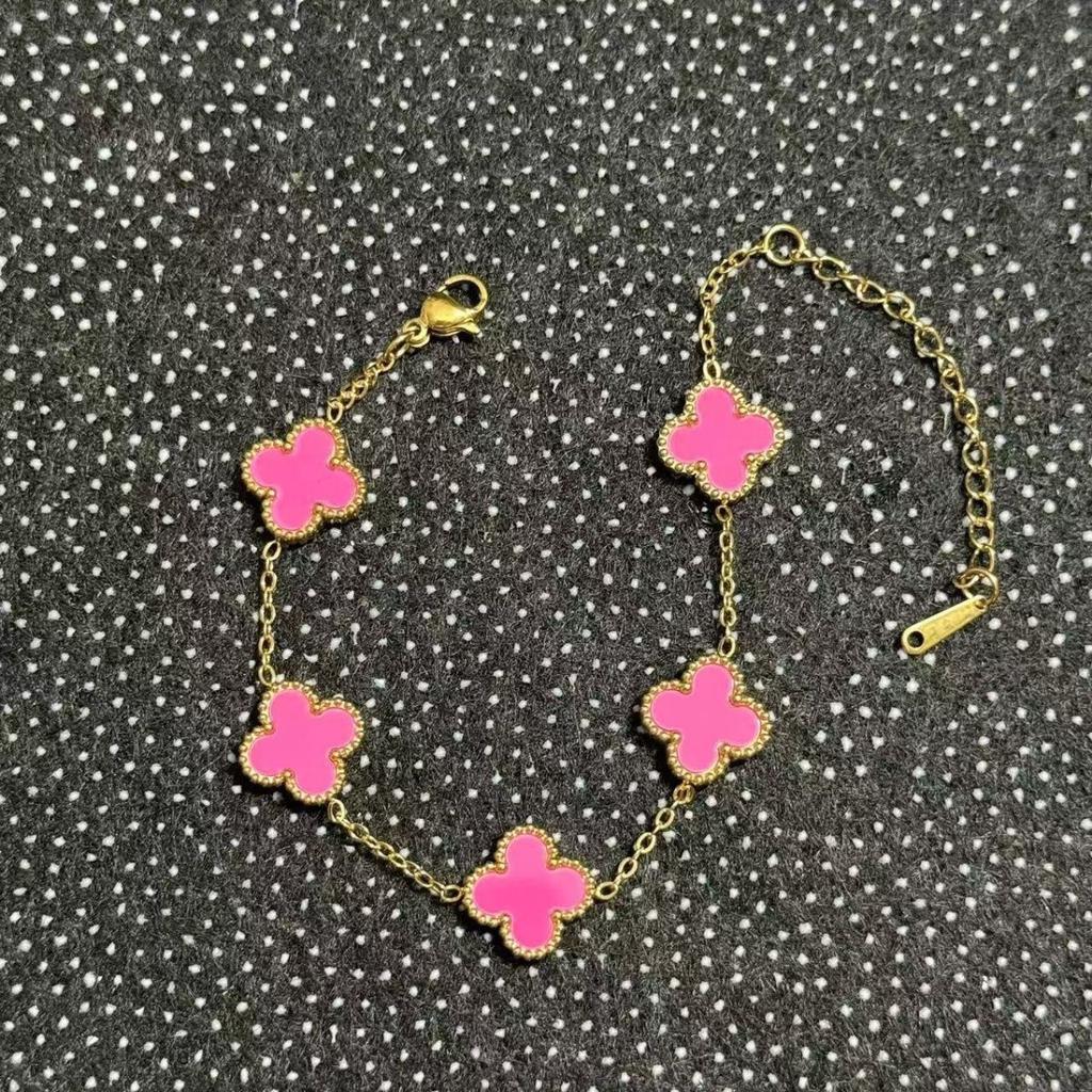 New Arrival Titanium Steel Casual Bracelet Four-leaf Clover Elegantfashion Women's Bracelet