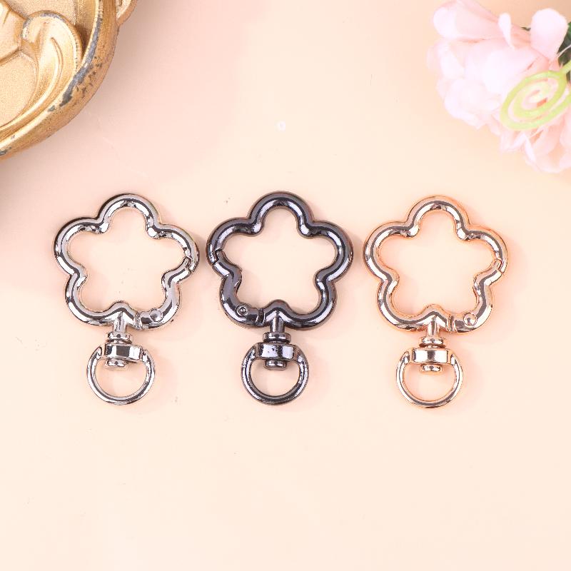 5Pcs Zinc Alloy Flower Swivel Lobster Claw Clasps Swivel Lanyards Trigger Snap Hooks Strap Connector For Diy Bag Key Chains Ring