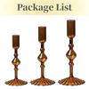 3Pcs Glass Candle Stick Holder Crystal Flower Vase Home Decoration for Table Centerpiece Wedding Party Christmas Decorations