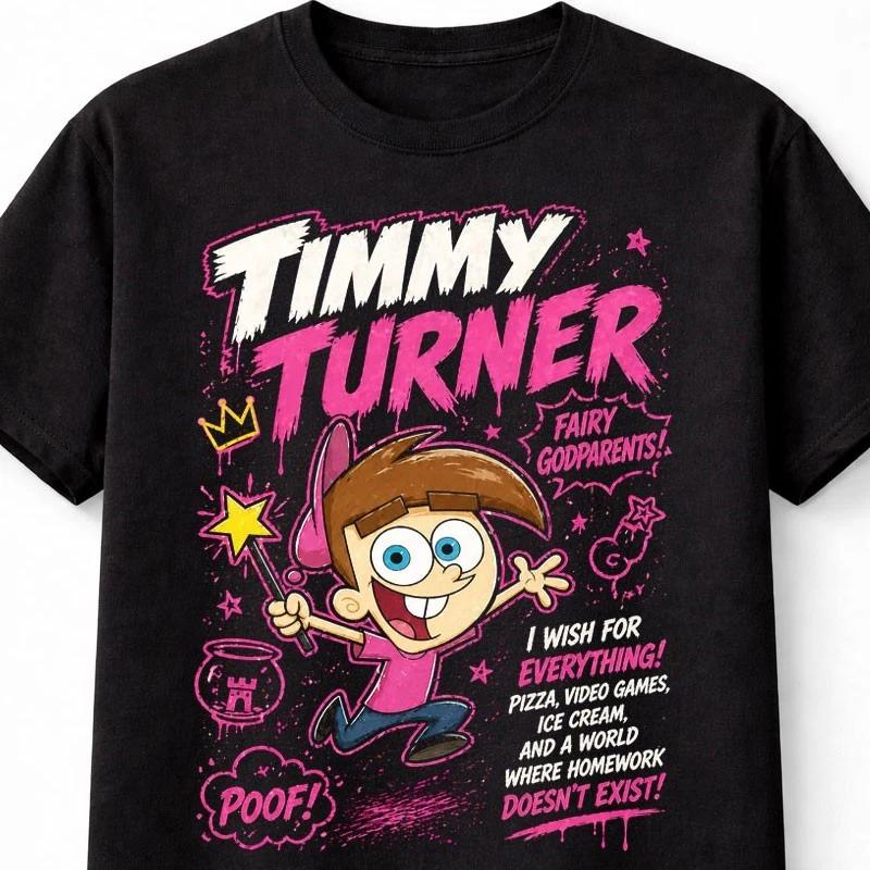 Timmy Turner Fairly OddParents Cartoon Funny Kids Unisex TShirt S