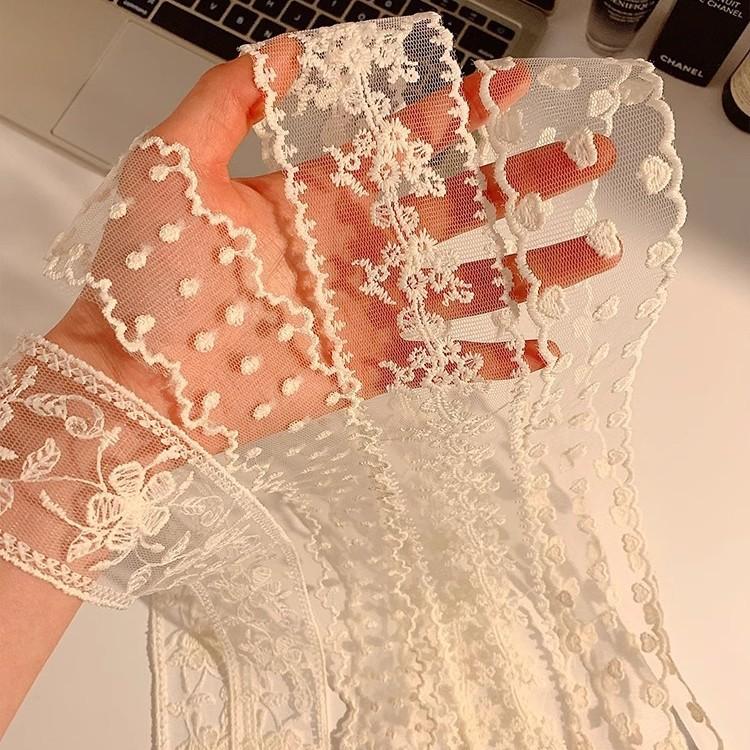 Narrow and Long Silk Scarf Women's Neck Scarf New Summer Decoration Lace Ribbon Belt