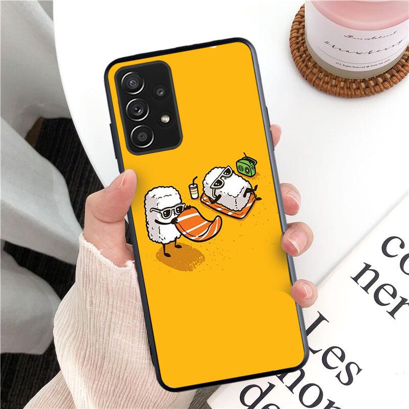 Voedsel Sushi Telefoonhoesje voor Samsung Galaxy A13 A22 A12 A32 A71 A11 A21S A33 A52 A72 A51 A50 A70 A31 M31
