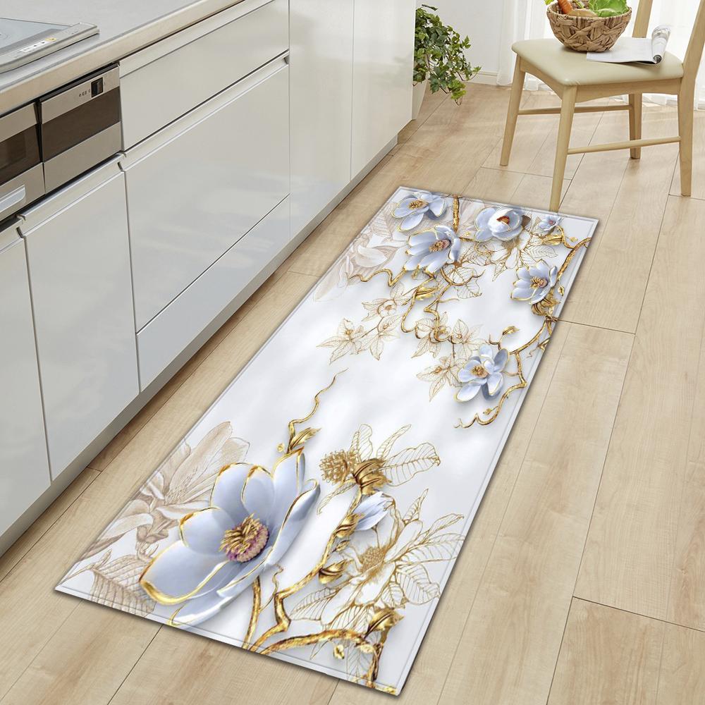 

Коврик для кухни, коридор, крыльцо, дверной коврик, нескользящий ковер для спальни, дома, гостиной, ковер для ног, цветок 100x150cm