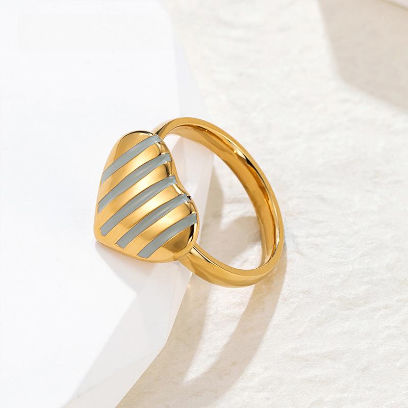 French Oil Drop Line Love Ring Women's Light Luxury High-end Titanium Steel Ring Cold Wind Exquisite Plain Ring Jewelry Tide
