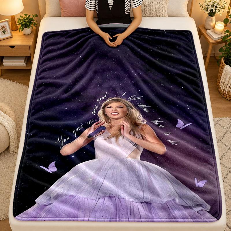 Flannel BlanketTaylor Swift Warm Soft Throw Blanket for Indoor Sofa Bed Living Room Use