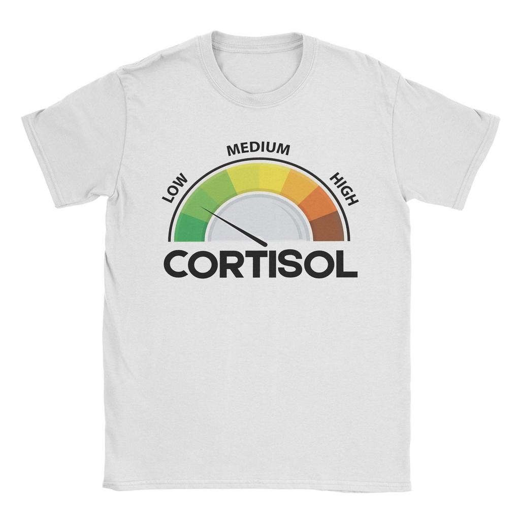 Unisex Unisex T-Shirt Lustiges Meme Niedrige Cortisolwerte Vintage Reine Baumwolle T-Shirts Kurzarm T-Shirts Rundhals Kleidung Party
