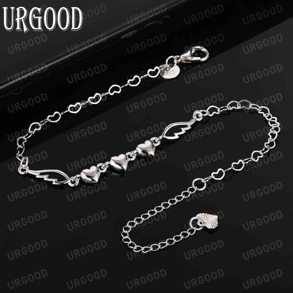 925 Sterling Silver Heart-shaped Bracelet Fashion Wedding Jewelry