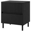 Bedside Cabinet Bedside Table With 2 Drawers Storage And Steel Legs For Bedroom Living Room Black