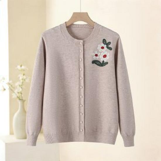 Stylish Spring 2026 Knit Sweater for Middle-Aged and Elderly Women