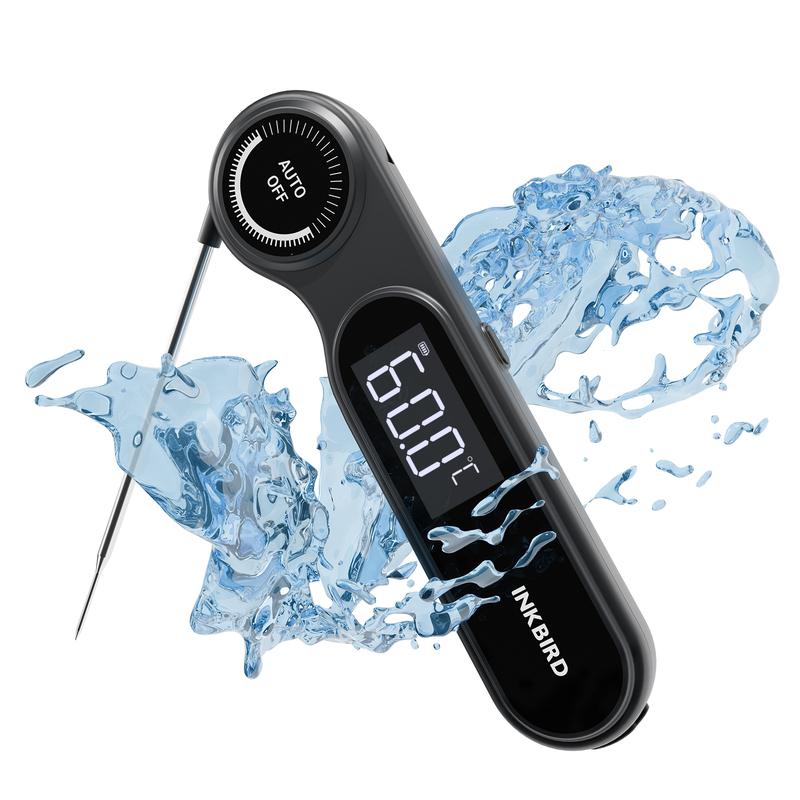 INKBIRD IHT-21K Sofort-Fleischthermometer, 0,5 Sek., IP65 Wasserdicht, K-Sensor, Magnetisch, VA-LCD, für Grillen, Backen, Brauen