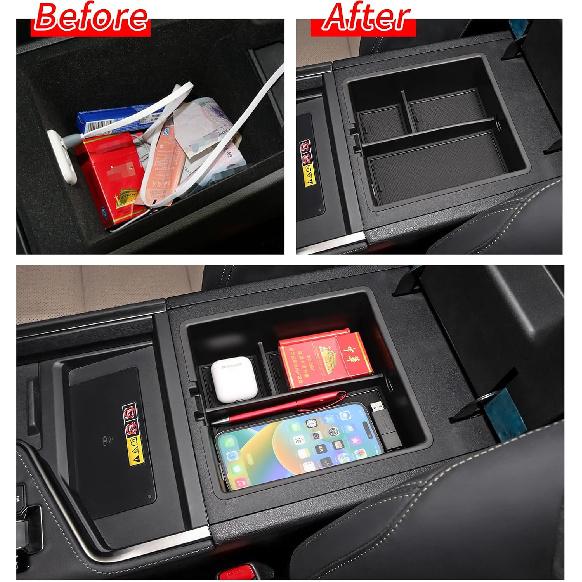 Smabee Center Console Organizer Tray Compatible With 2024 2025 2026 Lexus GX 550 GX550 Accessories Armrest Storage Box ABS Ert Storage Tray Interior