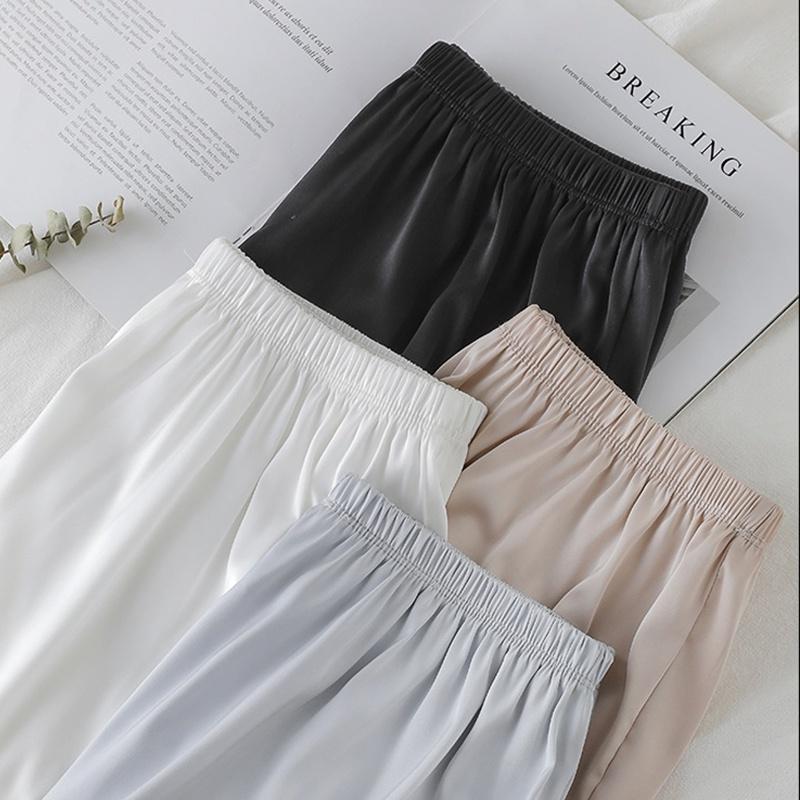 Sommer Sexy Sicherheitshose aus Eisseide mit Spitzenrand, Leggings, Sicherheitsshorts, Damenunterwäsche, Satin, Höschen mit nicht gewelltem Saum
