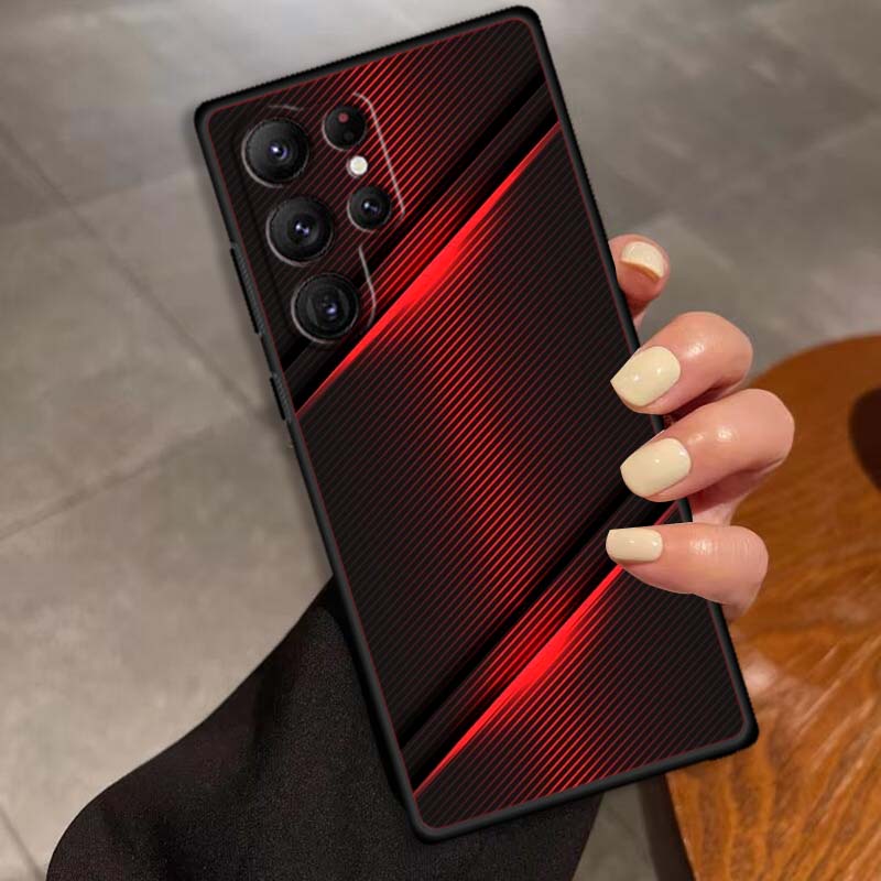 Art colored luminous pattern For Samsung Galaxy S26 S25 S24 S23 S22 S21 S20 Ultra Plus FE 5G Black Soft TPU Phone Case