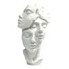 3D Printed Abstract Multi-Face Bust Sculpture, Art Decor with Black White Matte Finish, Compact Desktop Ornament for Entryway Home Office