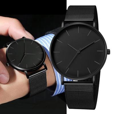 Top Brand Luxury Watches Men Fashion Stainless Steel Mesh Belt Quartz Wristwatch Simple Casual Clock Gift Relogio Masculino
