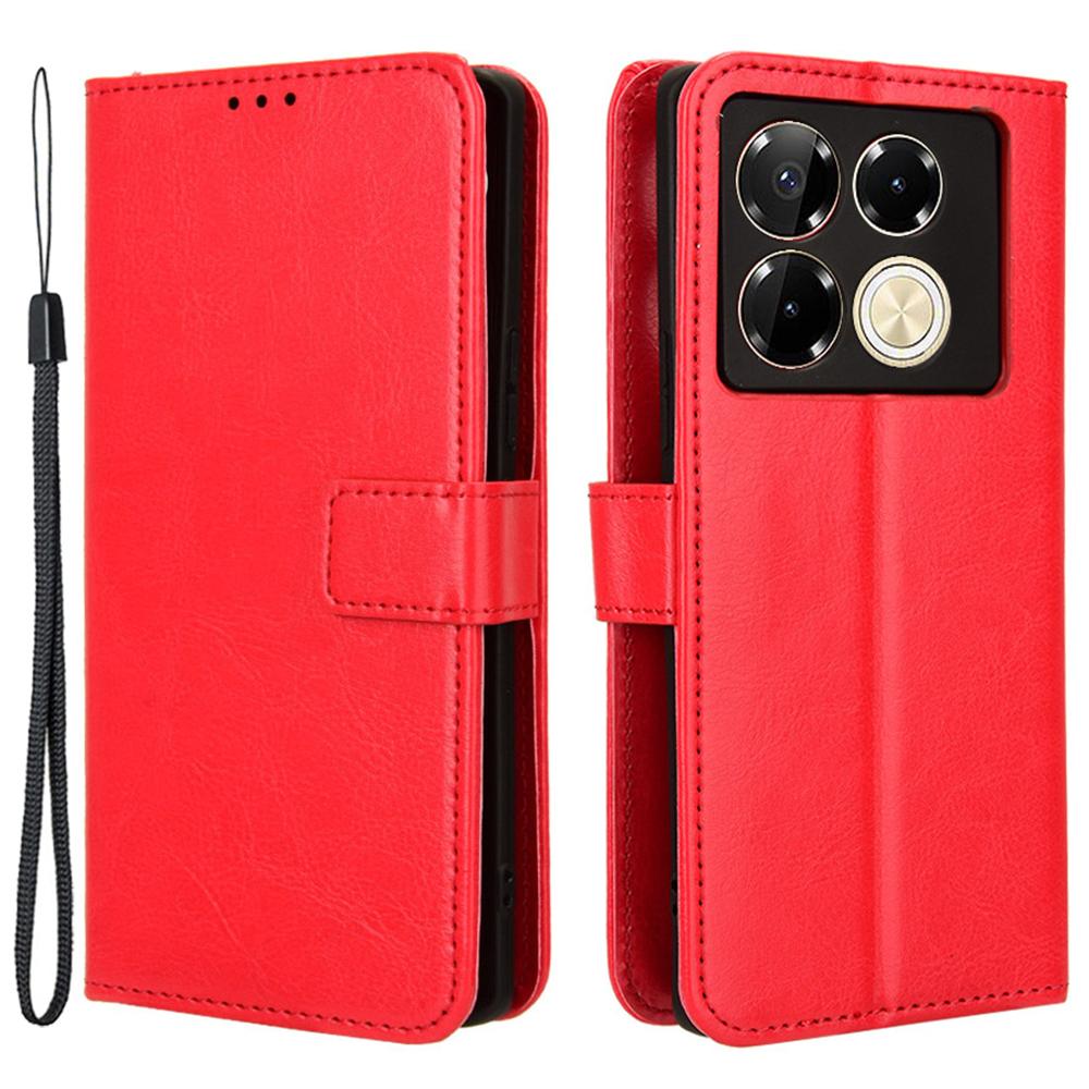 For Infinix Note 40 Pro 4G X6850 Case PU Leather Crazy Horse Texture Anti-Drop Phone Cover