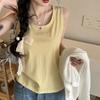 Women U Neck Sleeveless Tank Top Casual Loose Fit Basic Camisole