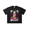 260 GSM Double Yarn 32 Count 100% Cotton Demon Slayer V70 Nezuko Flower Print Unisex Heavy Cotton T Shirt