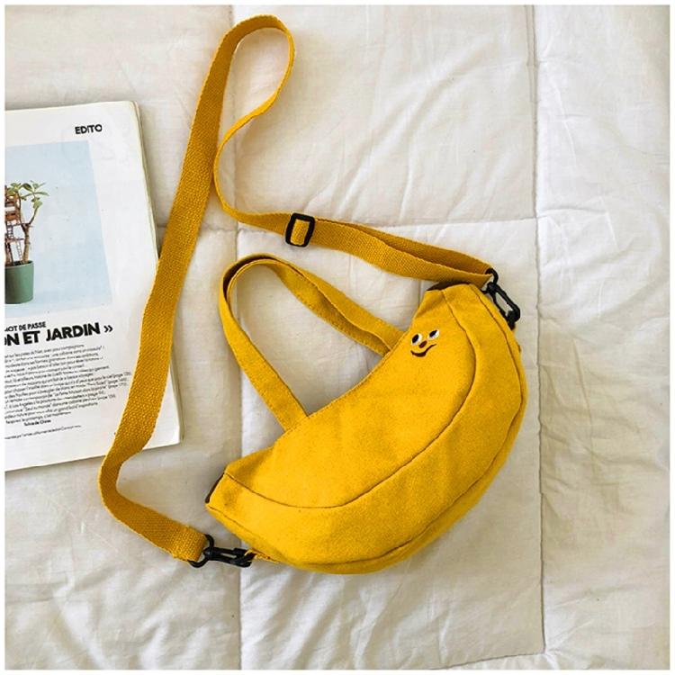 All-matching Canvas Handbag for Women Shoulder Bag Lovely Banana Crossbody Bag