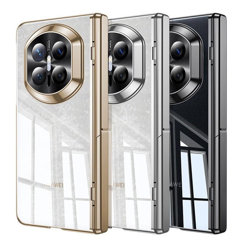 Mate X7 Case With Invisible Kickstand Hinge Electroplated Glass Shell Film Integrated Protective Cover