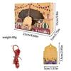 3PCS Multicolor Eid Mubarak Packaging Boxes Kraft Paper PVC Window Ramadan Gift Box Mixed Pattern Rectangle Packing Box