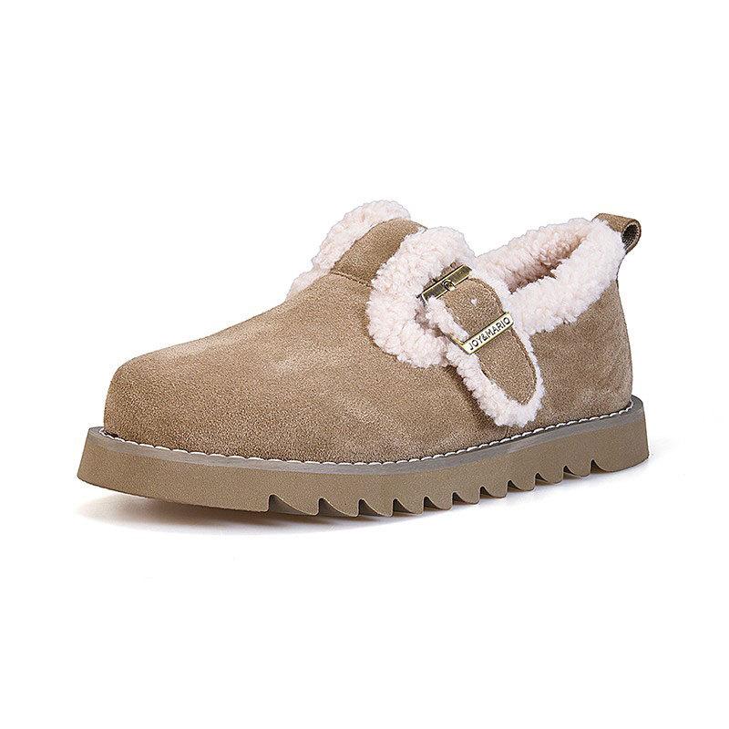 

Счастливые Мэри хлопковые туфли женские 2025 осень и зима новые утолщенные бархатные теплые удобные повседневные плоские биркенштоки 40