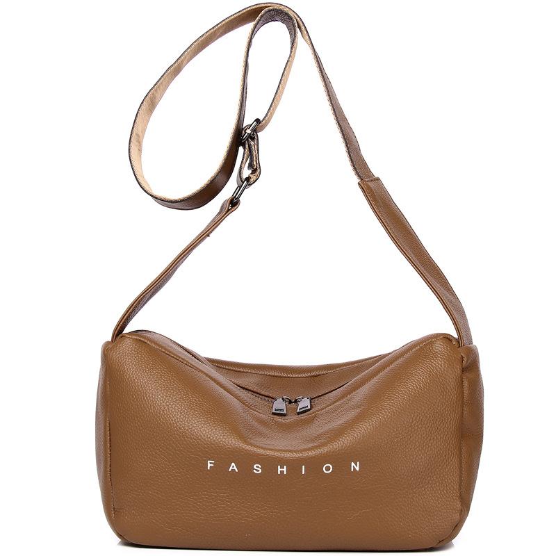 New First-layer Cowhide Foreign Trade Large-capacity Soft Leather Single Shoulder Oblique Span Bag Genuine Leather Women's Bag