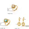 Geometric Titanium Steel Ring For Women With Zircon Stone Elegant Fashion Jewelry