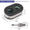 Lot 2 filtres à air + 1 bougie pour Briggs &amp; Stratton 798452 593260 - Série 550E (L110×68×H35 mm)