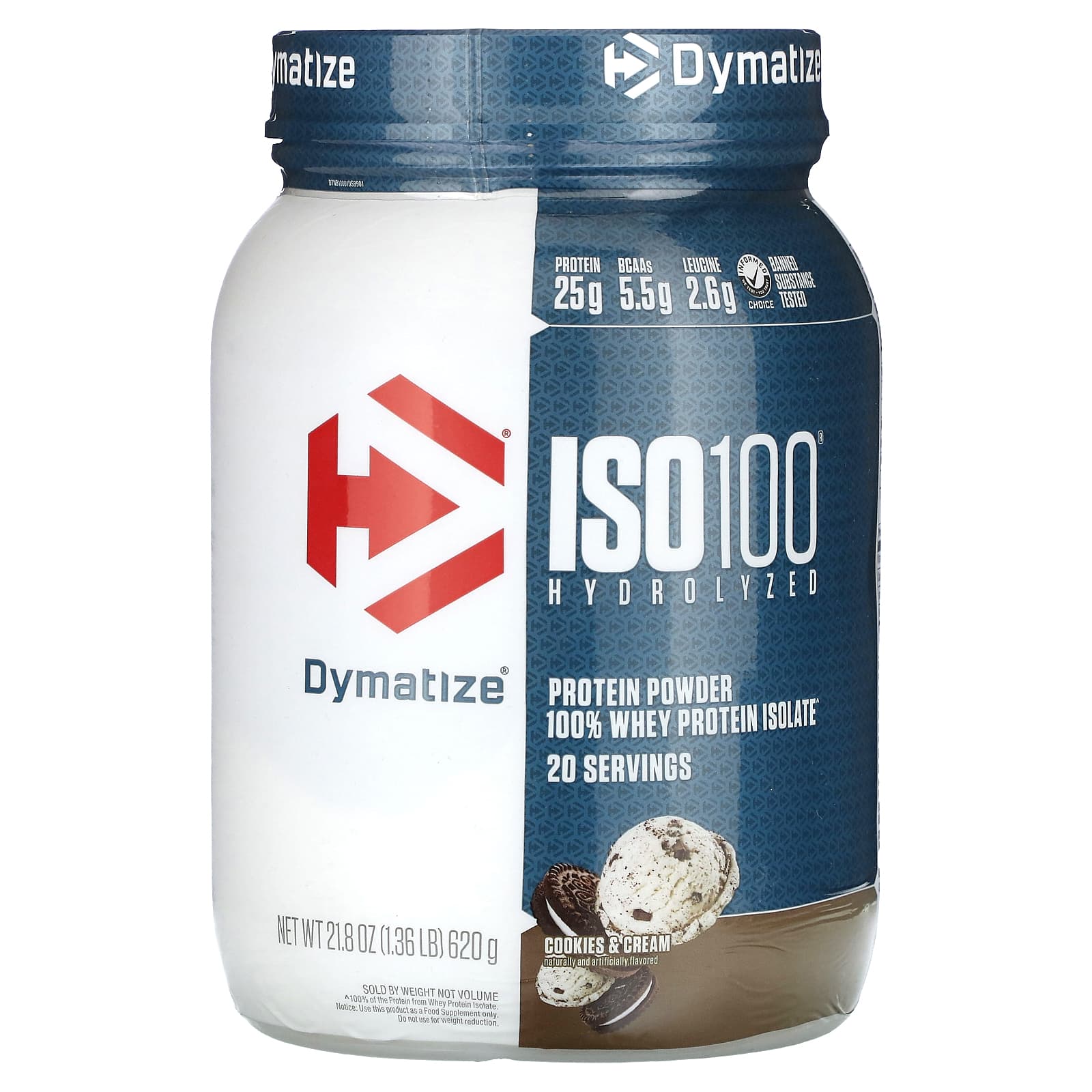 

Dymatize, ISO100 гідролізований, 100% ізолят сироваткового протеїну, Печиво та вершки, 620 г (1,36 фунта)