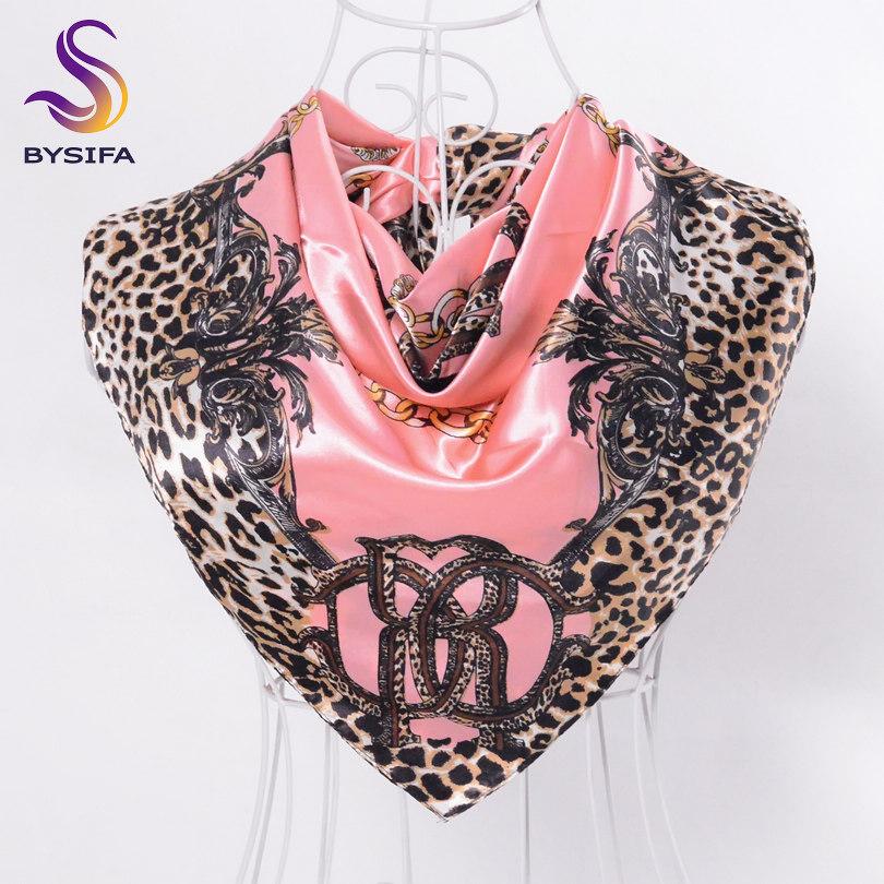 [BYSIFA] China Silk Scarf Shawl For Women  Winter Peony Chain Design Large Square Scarves Wraps Spring Autumn Head Scarves
