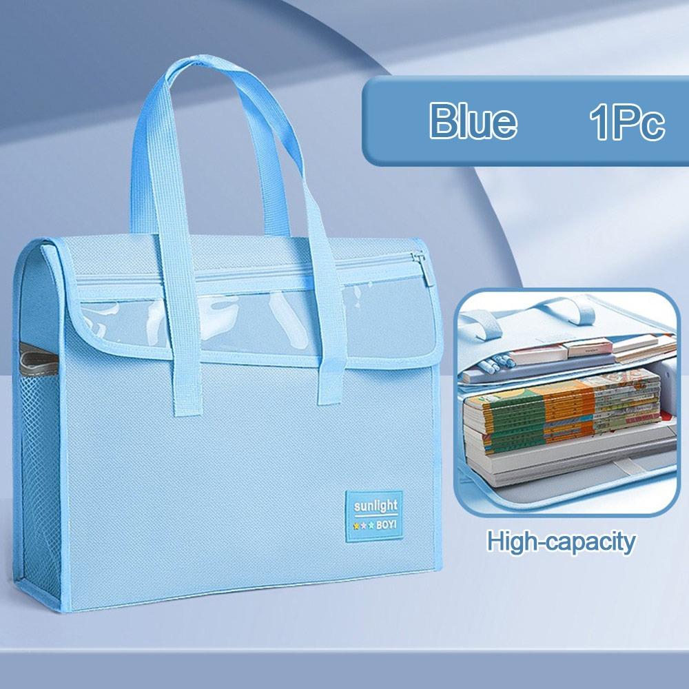 

Multilayer Tutoring Bag Large Capacity Tote Bag New Handbag School Office синій