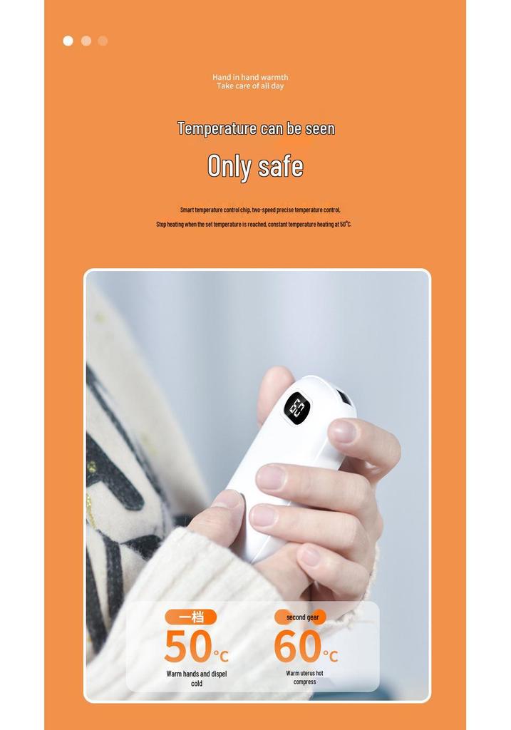 2-in-1 USB Rechargeable Hand Warmer & Charger with Digital Display