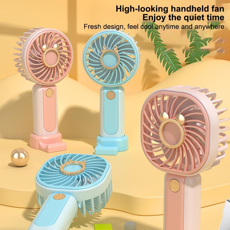 USB Handheld Fan Portable Mini Rechargeable Three Speed Cooling Fan for Outdoor Office Home Personal Summer Use