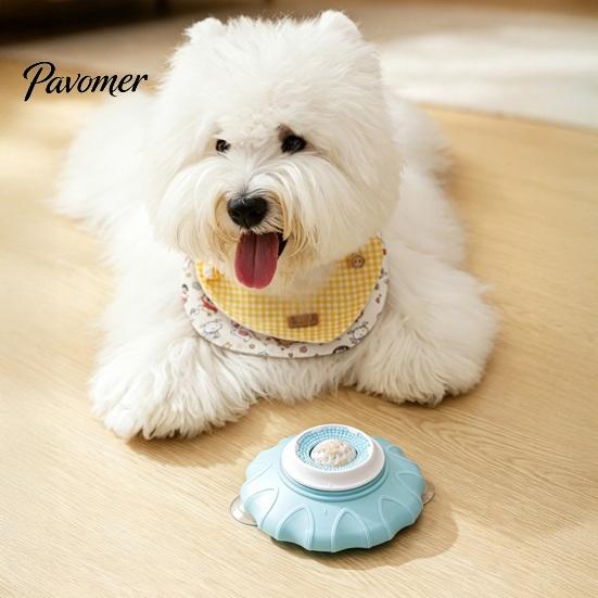 Soft Rubber Pet Feeder Lick Bowl, Slow Bowl with Rotating Ball, Suction Cup Calming Non-slip Dog for Dogs Cats Interactive Feeding Toy