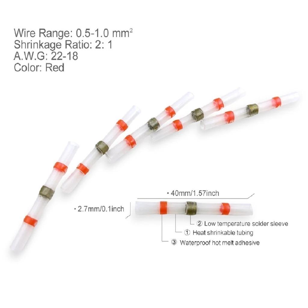 5/10/20Pcs Waterproof Heat Shrink with Solder Clamping Terminal Blocks Electrical Clamping Sleeves Wire Clip Quick Wire Terminal