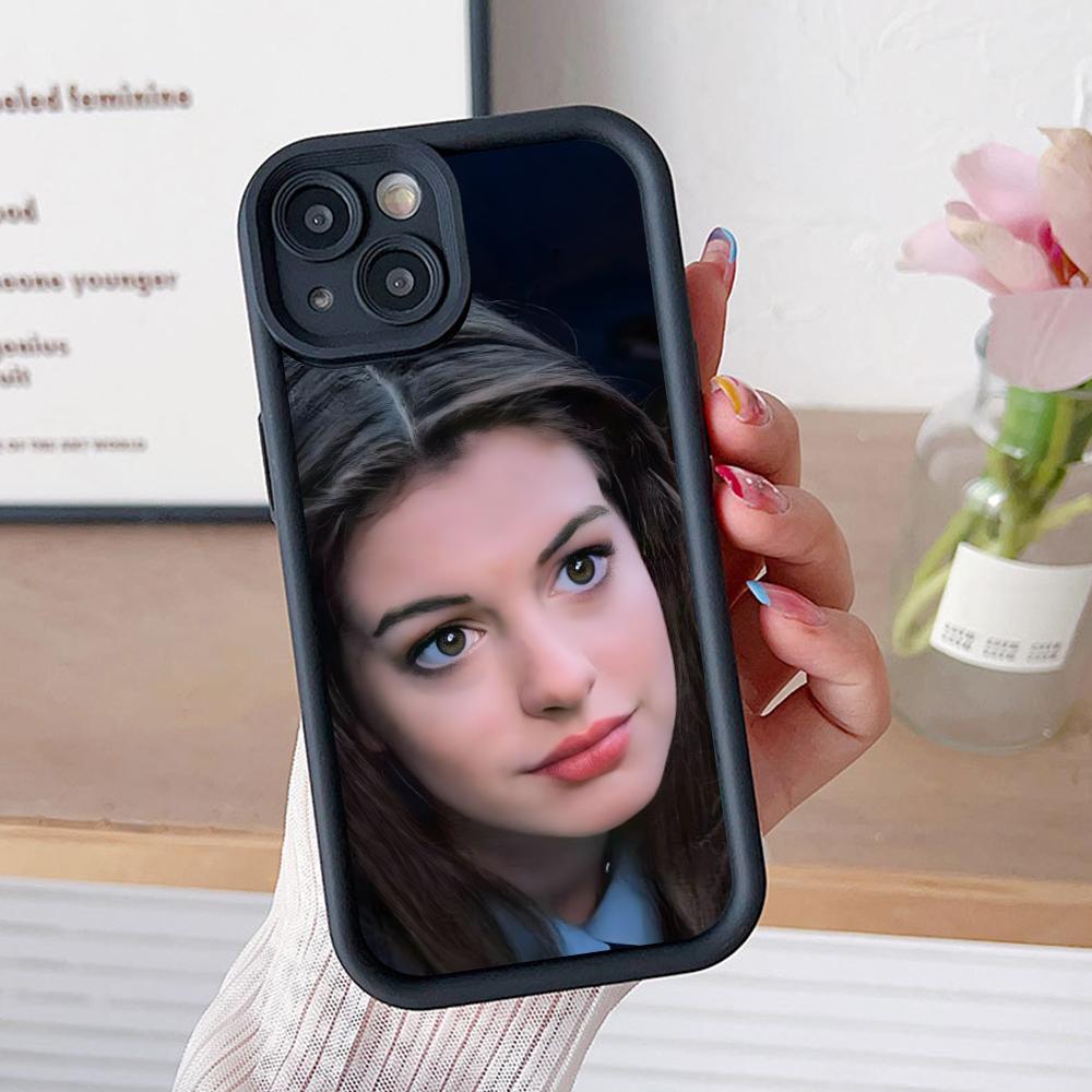 Anne Hathaway Mobile Phone Case for iPhone 17 16 15 14 13 12 11 Air Pro Max Plus Thicken TPU Colorful Cover Luxury Pretty Cover