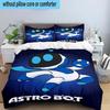 Space Adventure Astro Bot 3PCS Bedding Set 2D Printing (Includes 1 Duvet Cover + 2 Pillowcases Coreless), Bedroom decor,Fan Gift