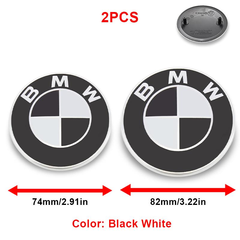 Drswk4 2Pc ABS 82mm 74mm Car Front Hood Emblem Rear Boot Trunk Logo For BMW M G20 G32 G11 X3 X5 X4 X6 X7 G30 G12 F40 F30 X1 Accessories