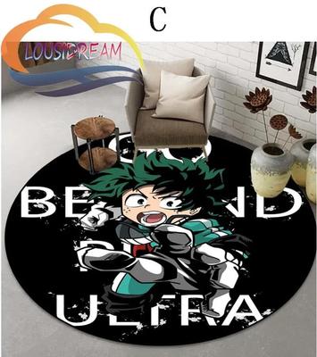 Cartoon My Hero Academia-Muster, runder Teppich, Heimdekoration, rutschfester Teppich {Passen Sie Ihr Bild an}