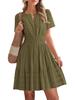 Cotton Floral Bohemian Aline Dress With Ruffle Details For Casual Spring Wear