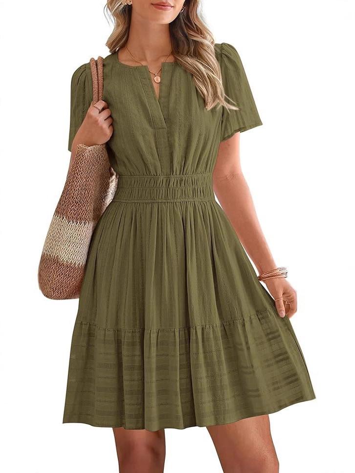 Cotton Floral Bohemian Aline Dress With Ruffle Details For Casual Spring Wear