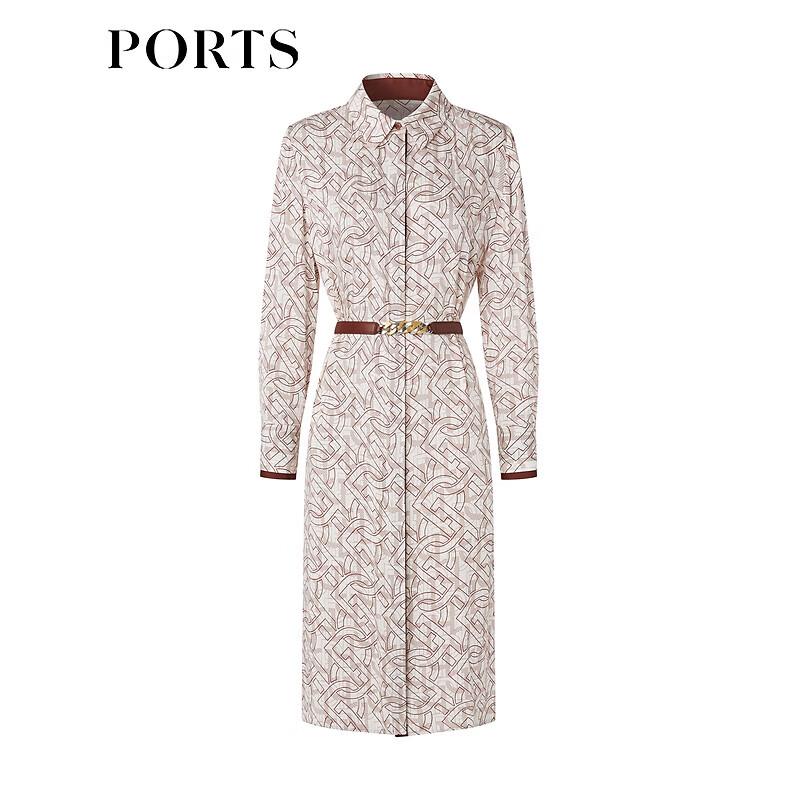 PORTS Women's Silk Blend Belted Shirt Dress LD8D075PPT014
