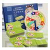 Wooden Clock Time Recognition Puzzle for Kids: Early Education and Math Teaching Aid