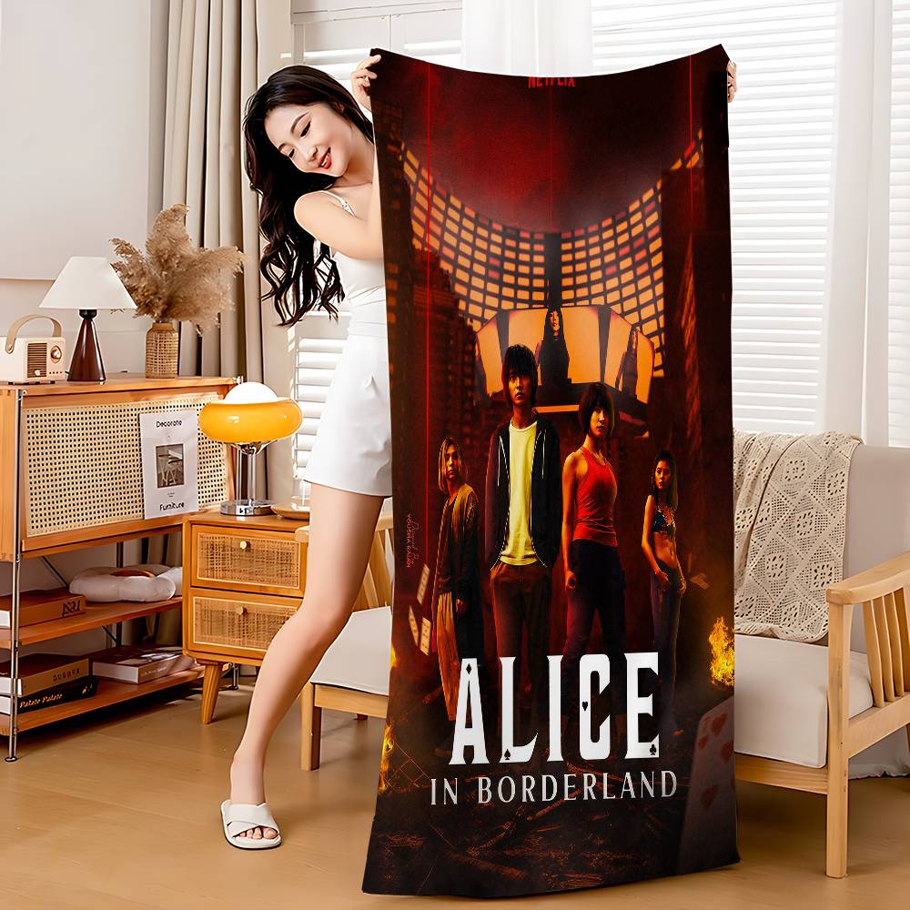 Hot TV Alice In Borderland Microfiber Printed Beach Towel Mountain Climbing Yoga Beach Swimming Running Absorbent Soft Towel